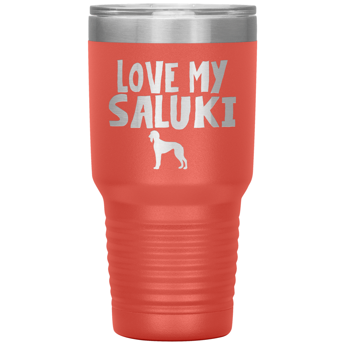 Love My Saluki 30 Oz Vacuum Tumbler Tumblers Coral