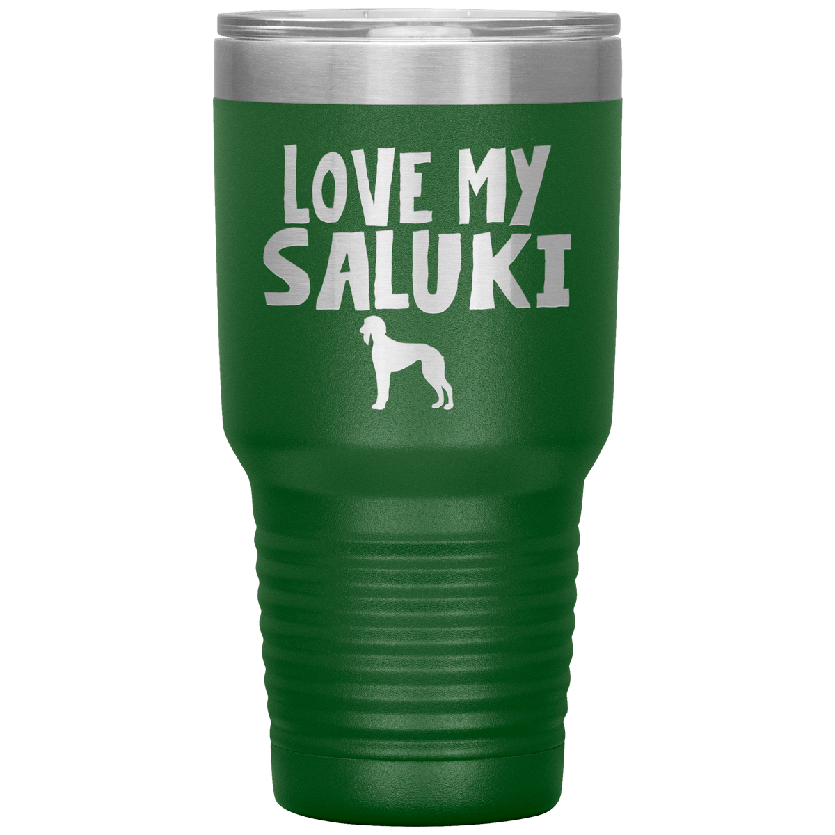 Love My Saluki 30 Oz Vacuum Tumbler Tumblers Green