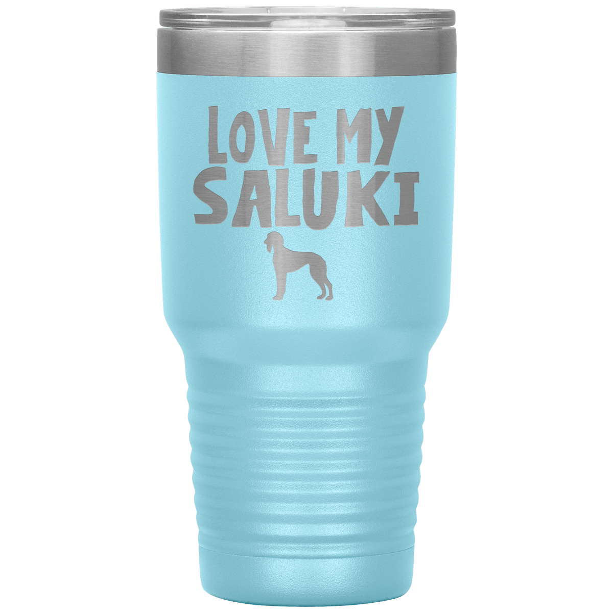 Love My Saluki 30 Oz Vacuum Tumbler Tumblers Light Blue