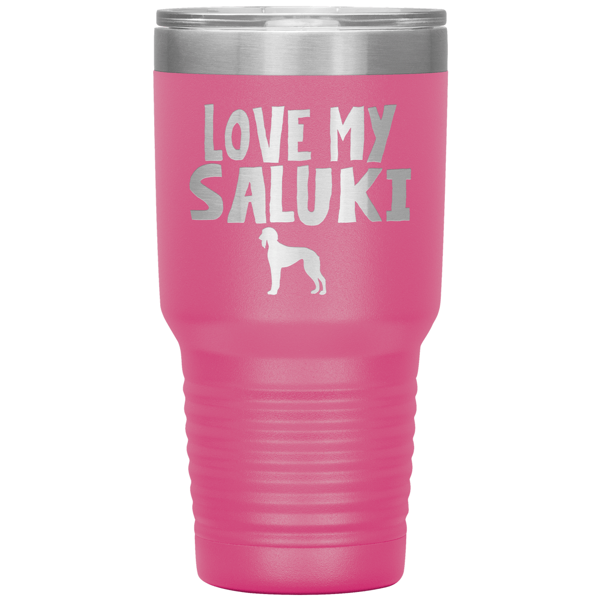 Love My Saluki 30 Oz Vacuum Tumbler Tumblers Pink