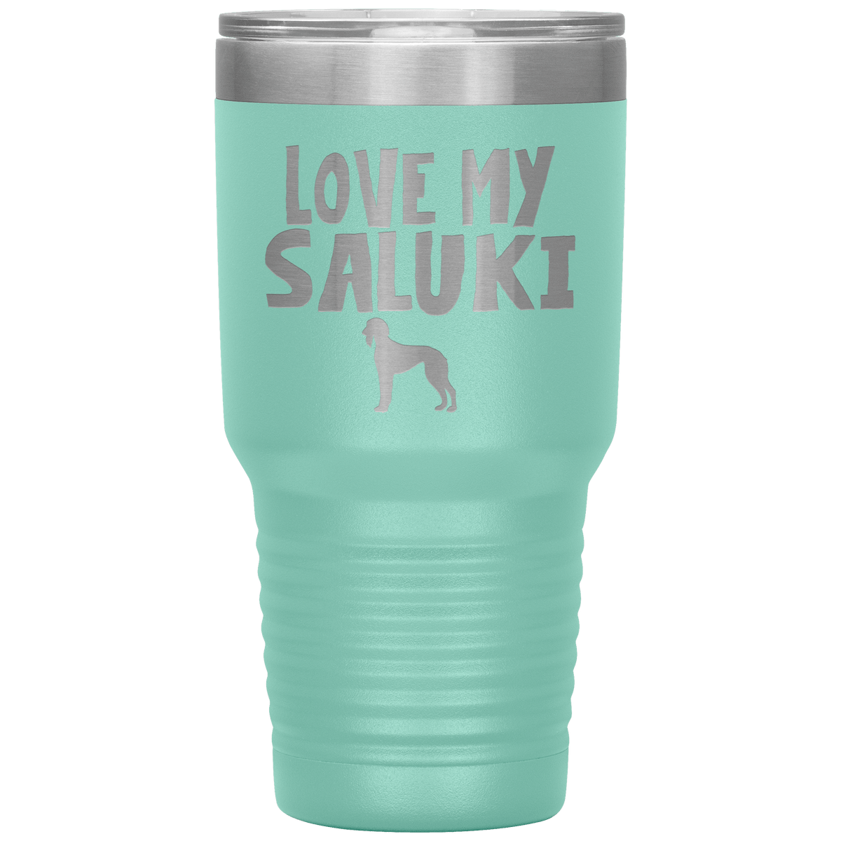 Love My Saluki 30 Oz Vacuum Tumbler Tumblers Teal