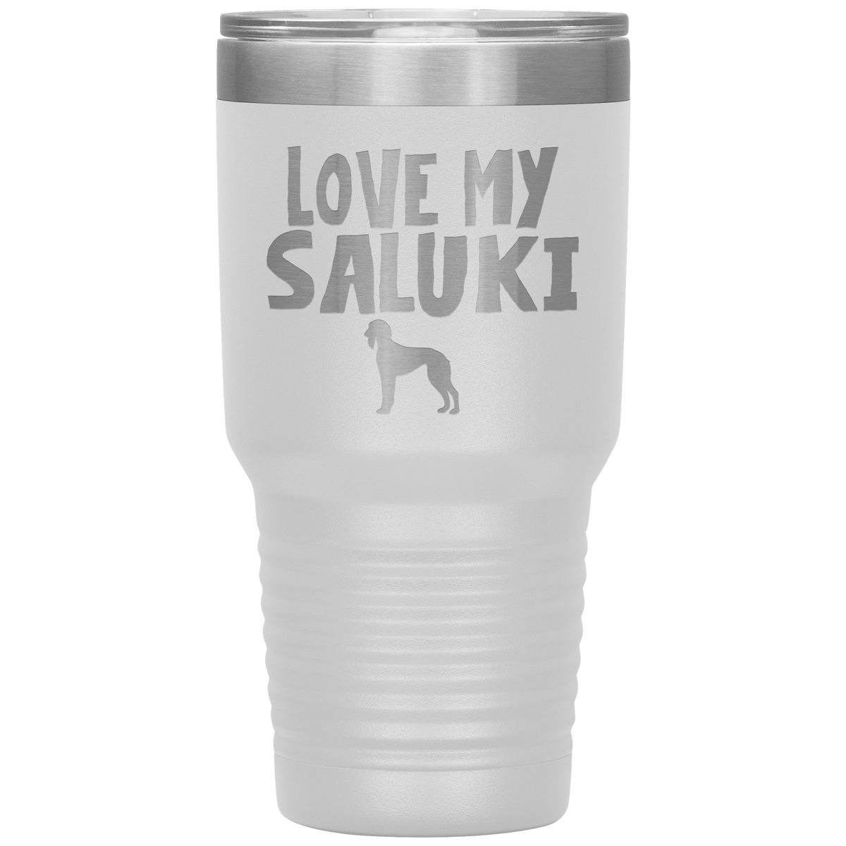 Love My Saluki 30 Oz Vacuum Tumbler Tumblers White