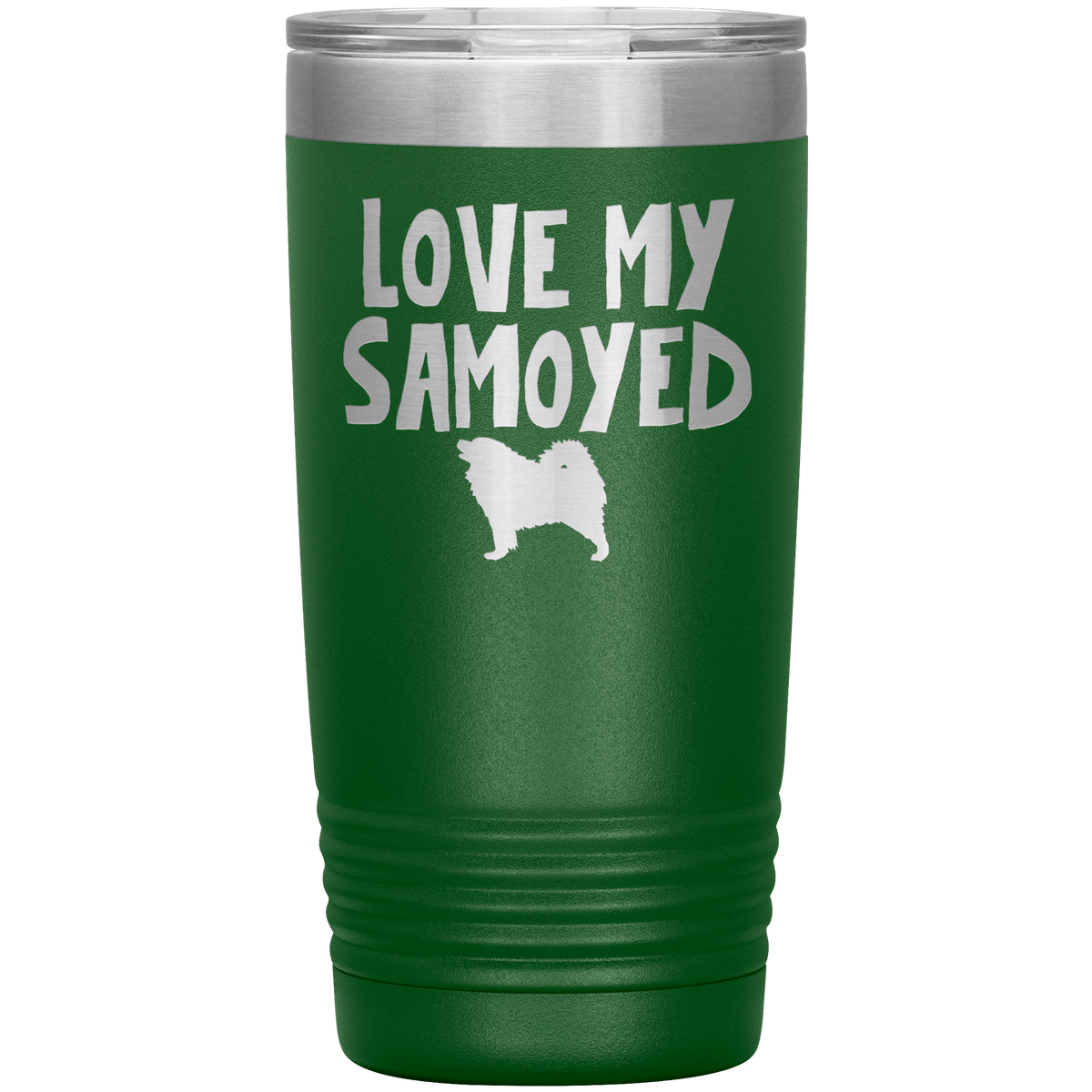 Love My Samoyed 20 Oz Vacuum Tumbler Tumblers Green