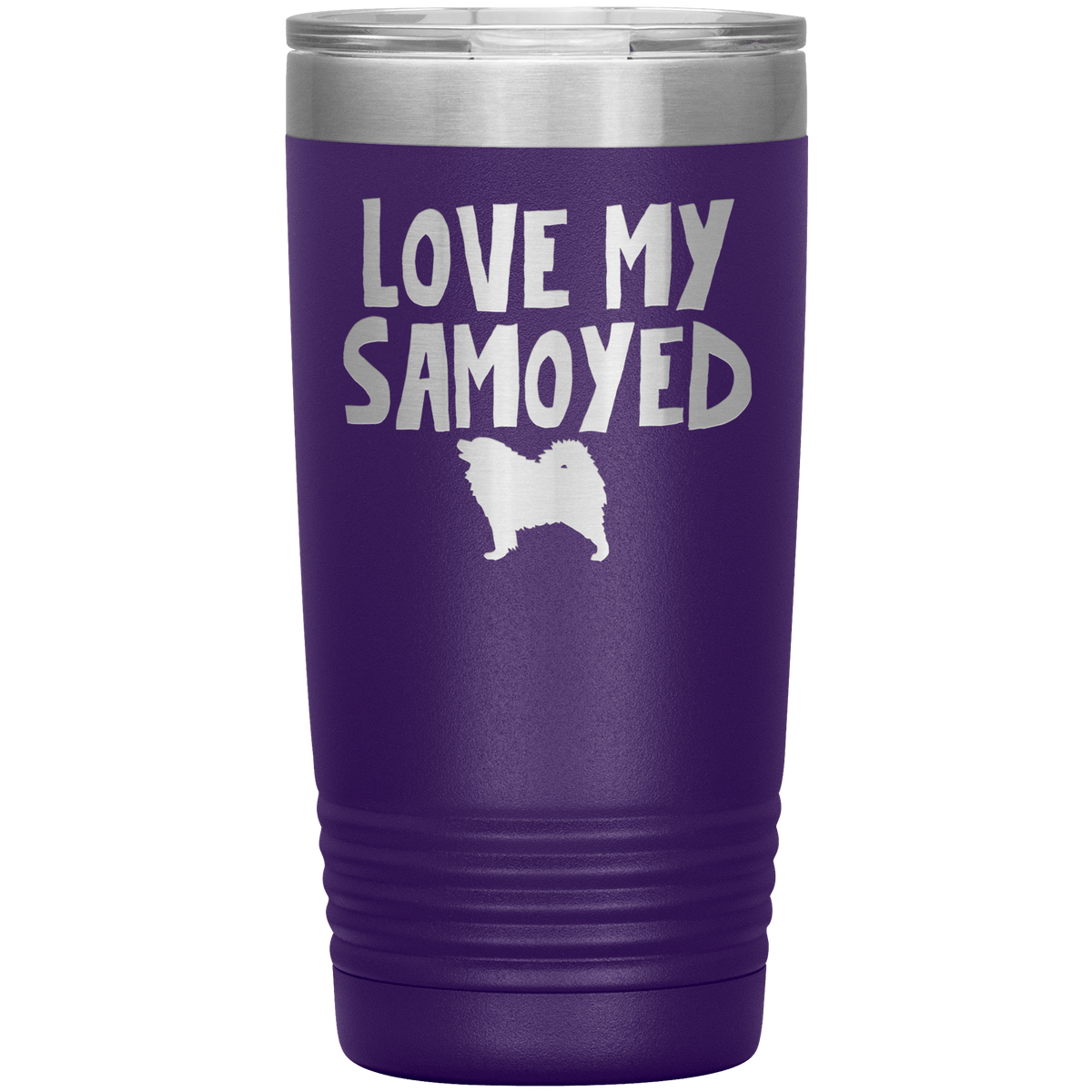 Love My Samoyed 20 Oz Vacuum Tumbler Tumblers Purple