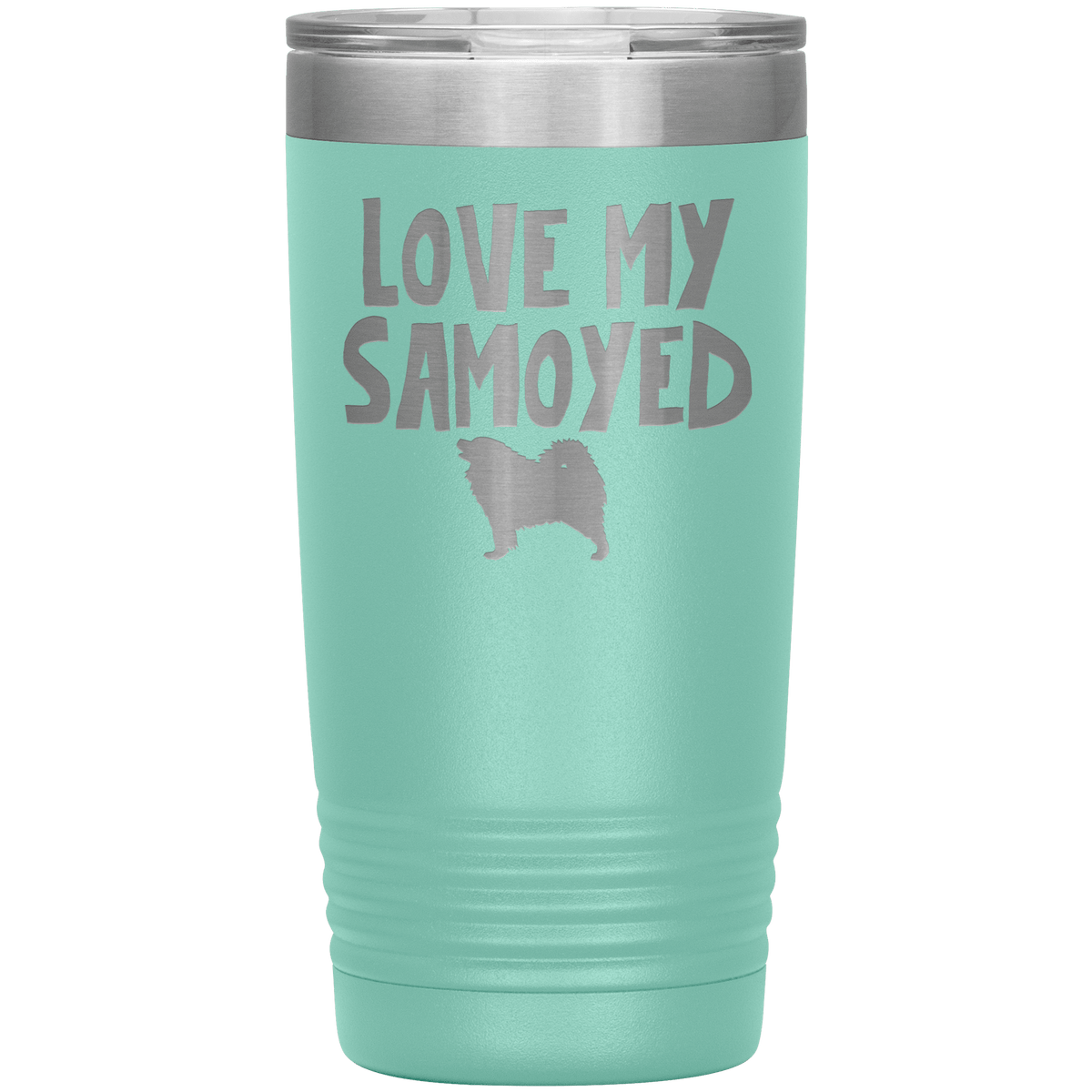 Love My Samoyed 20 Oz Vacuum Tumbler Tumblers Teal