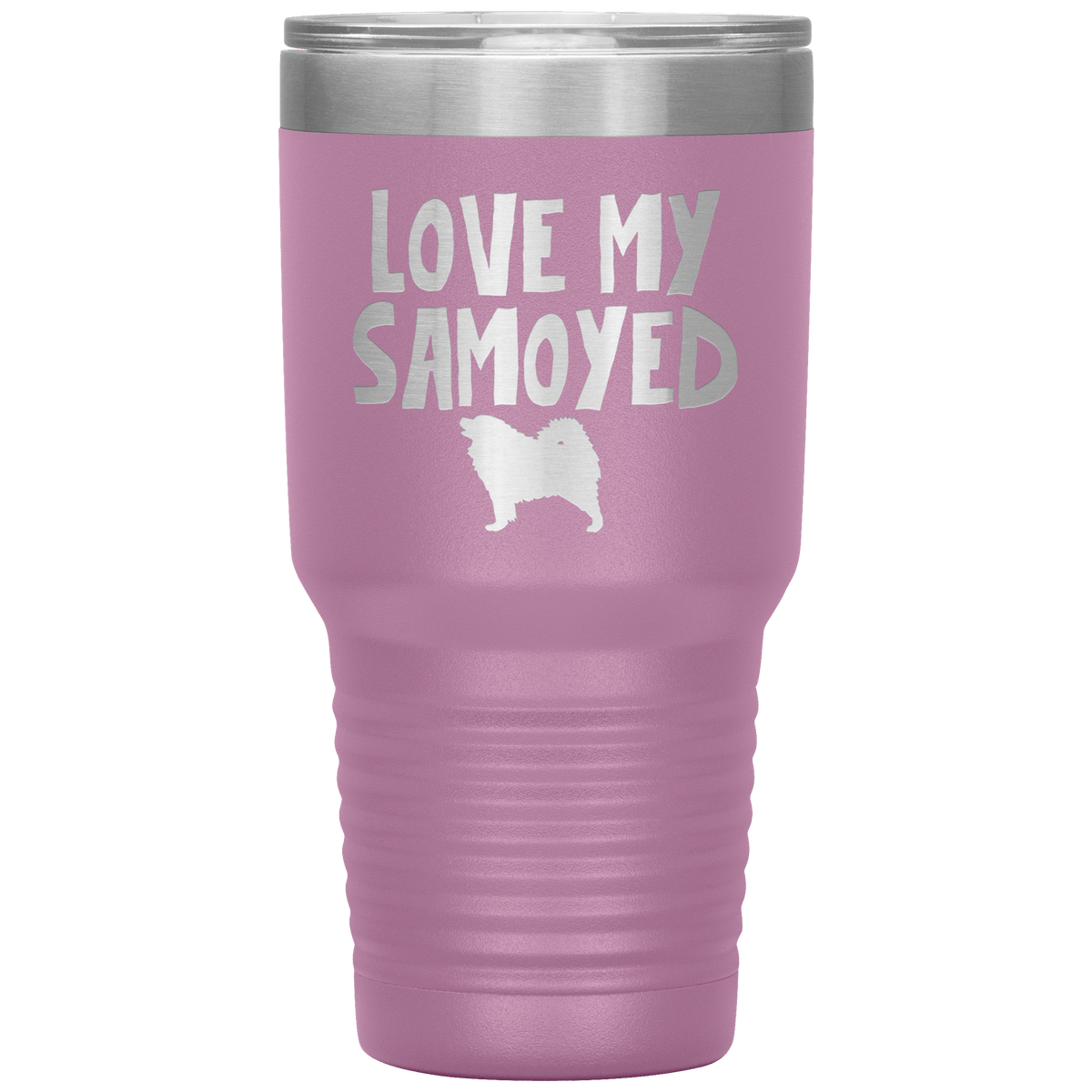 Love My Samoyed 30 Oz Vacuum Tumbler Tumblers Light Purple