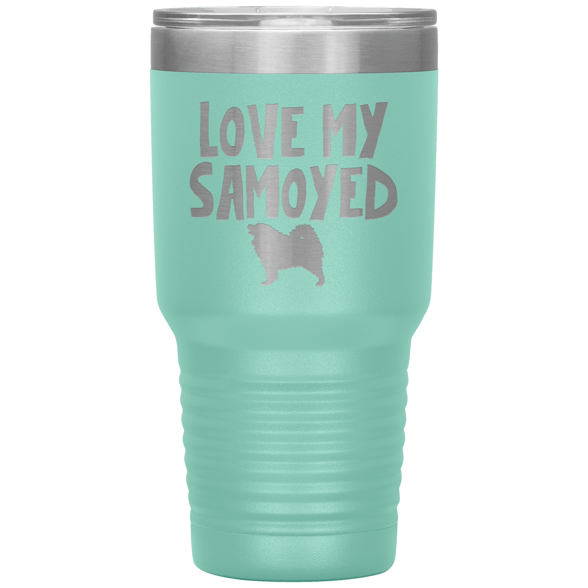 Love My Samoyed 30 Oz Vacuum Tumbler Tumblers Teal