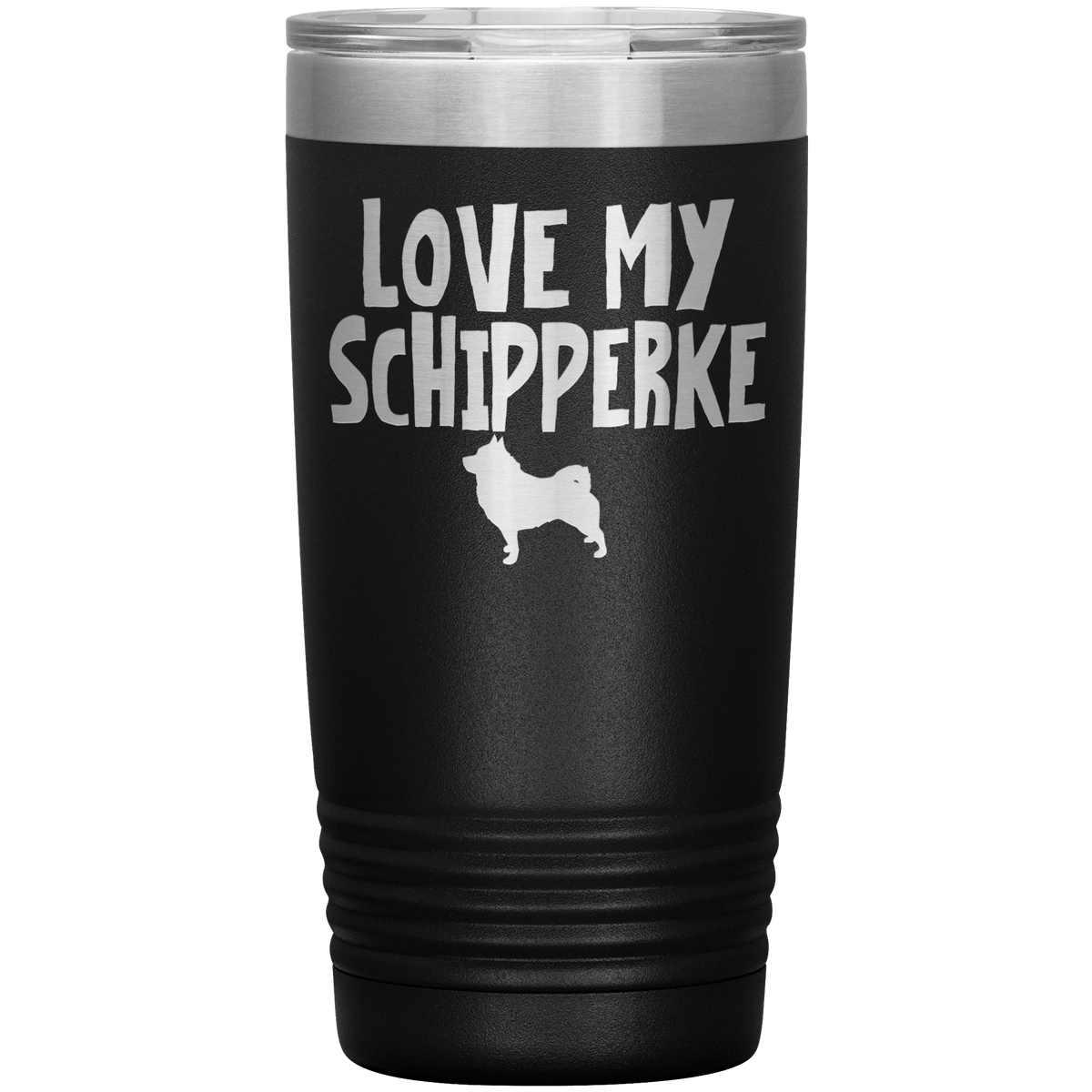 Love My Schipperke 20 Oz Vacuum Tumbler Tumblers Black