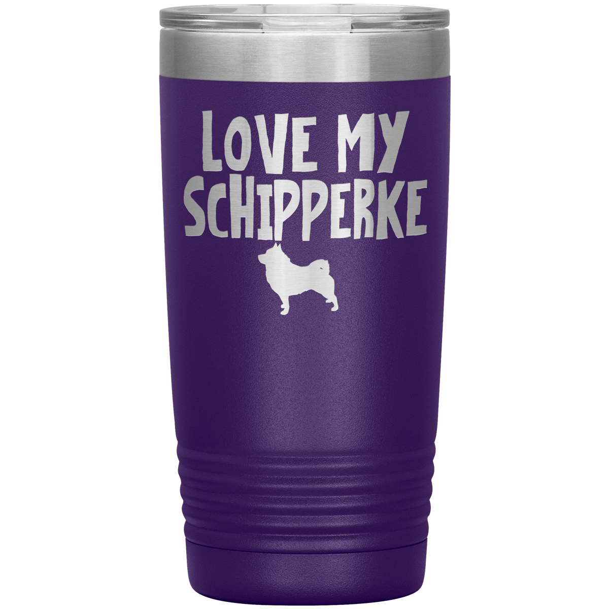 Love My Schipperke 20 Oz Vacuum Tumbler Tumblers Purple