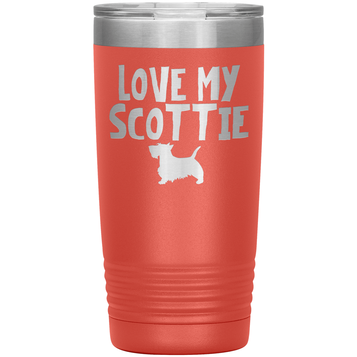 Love My Scottish Terrier 20 Oz Vacuum Tumbler Tumblers Coral