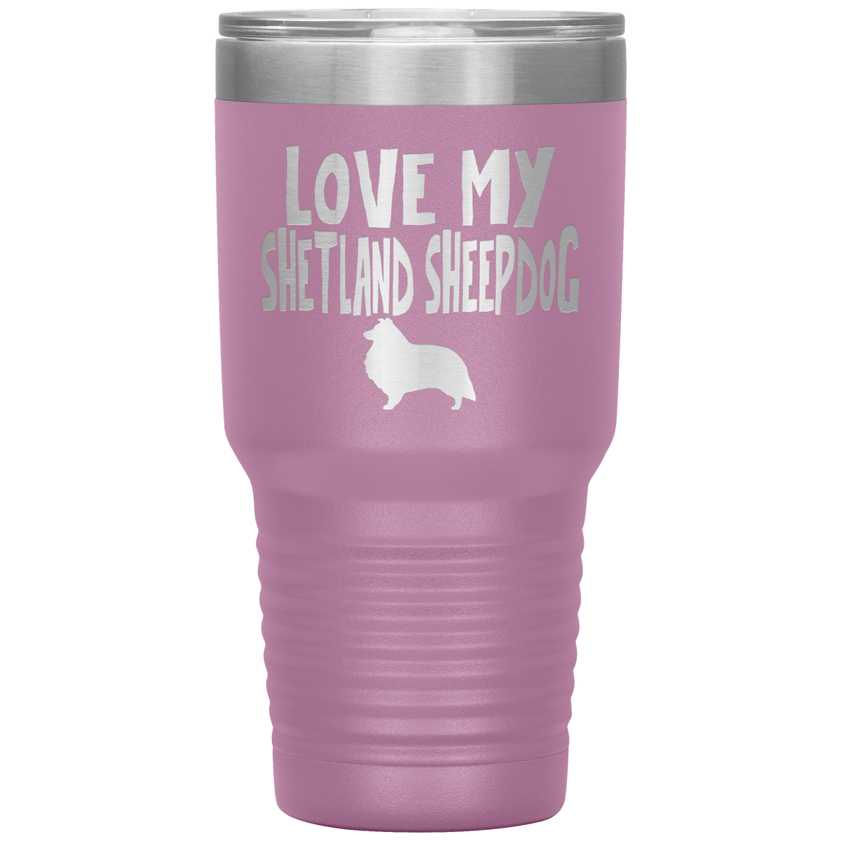 Love My Shetland Sheepdog 30 Oz Vacuum Tumbler Tumblers Light Purple