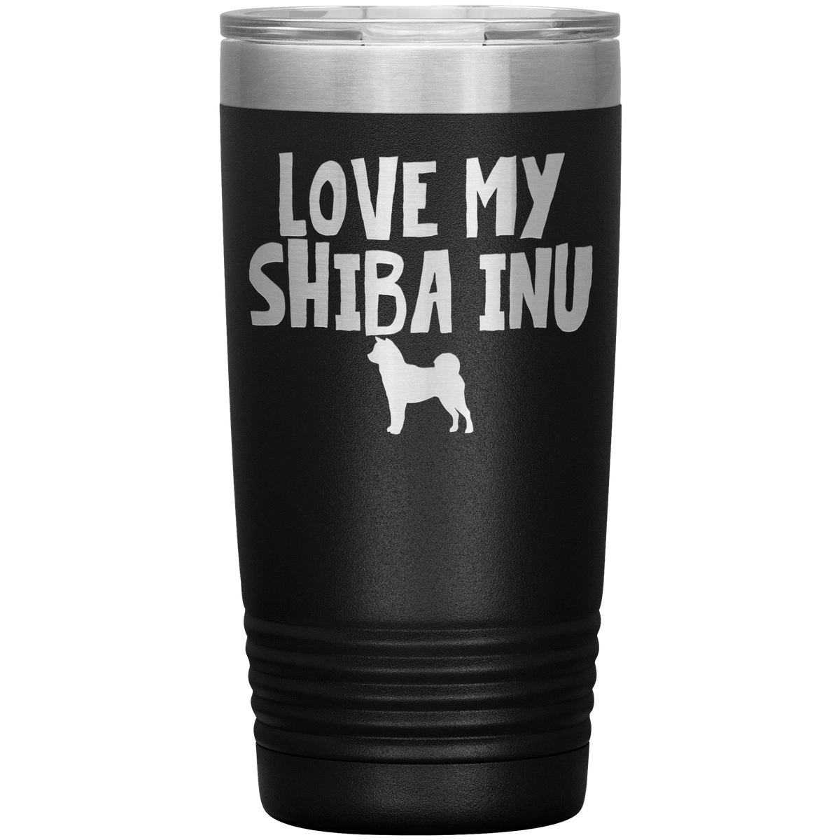 Love My Shiba Inu  20 Oz Vacuum Tumbler Tumblers Black