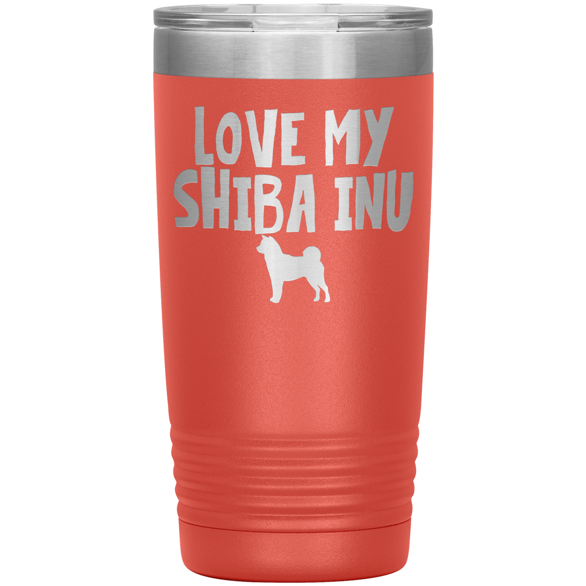 Love My Shiba Inu  20 Oz Vacuum Tumbler Tumblers Coral
