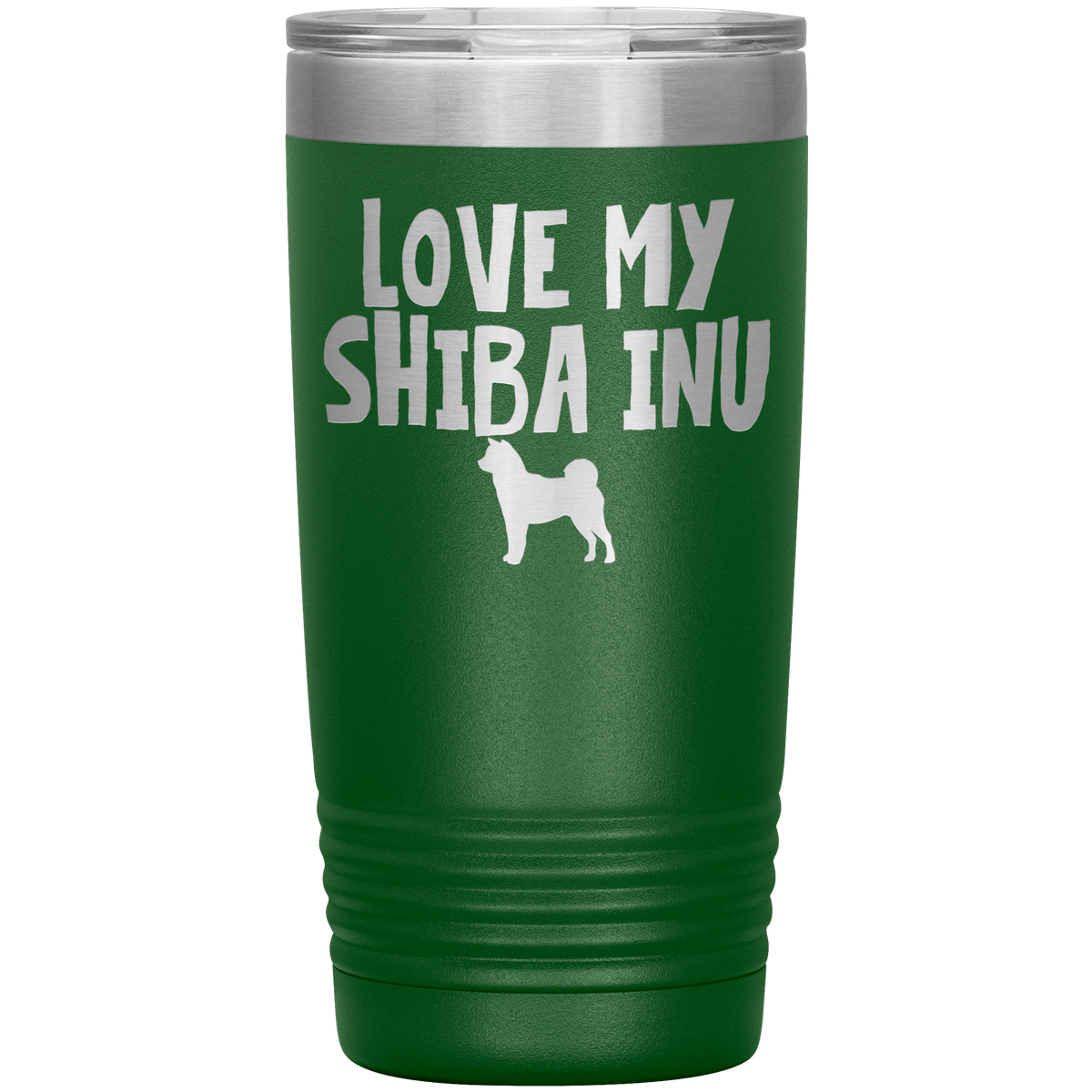 Love My Shiba Inu  20 Oz Vacuum Tumbler Tumblers Green