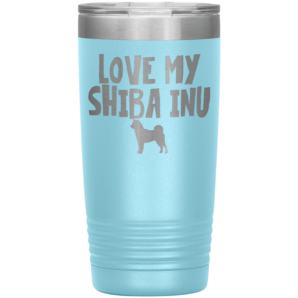 Love My Shiba Inu  20 Oz Vacuum Tumbler Tumblers Light Blue