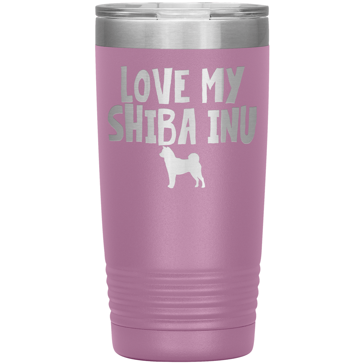 Love My Shiba Inu  20 Oz Vacuum Tumbler Tumblers Light Purple