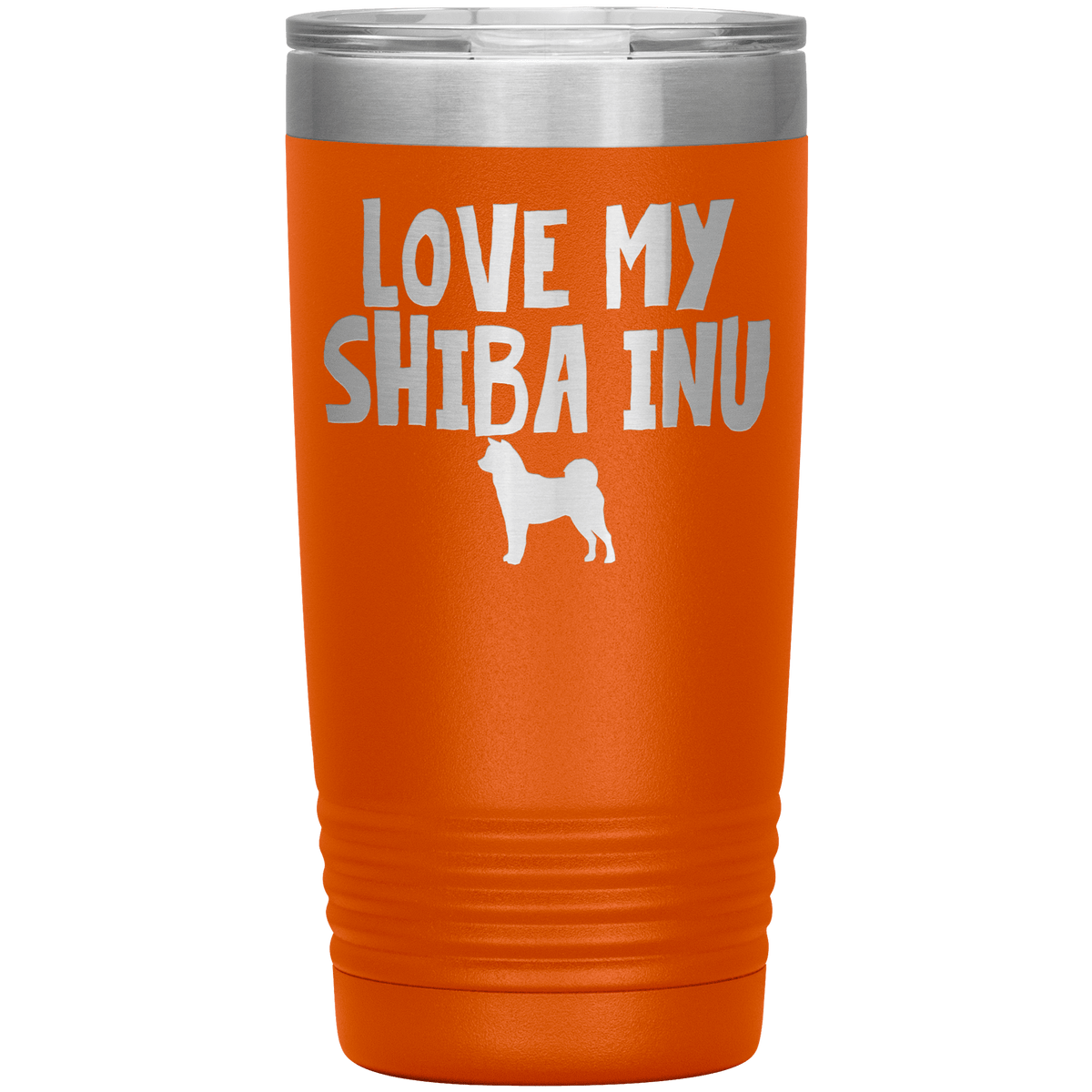 Love My Shiba Inu  20 Oz Vacuum Tumbler Tumblers Orange