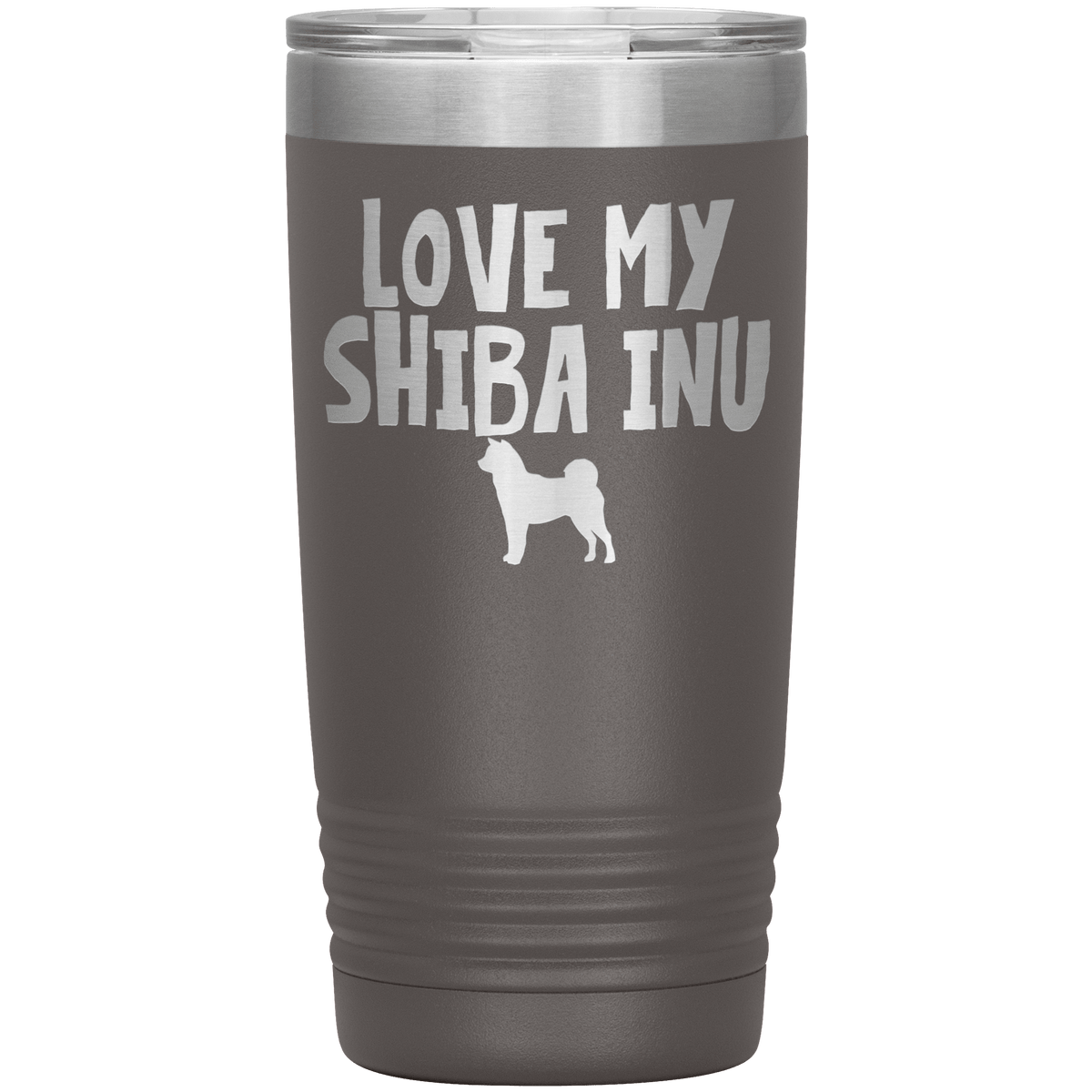 Love My Shiba Inu  20 Oz Vacuum Tumbler Tumblers Pewter