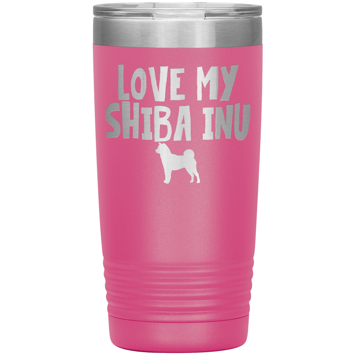 Love My Shiba Inu  20 Oz Vacuum Tumbler Tumblers Pink