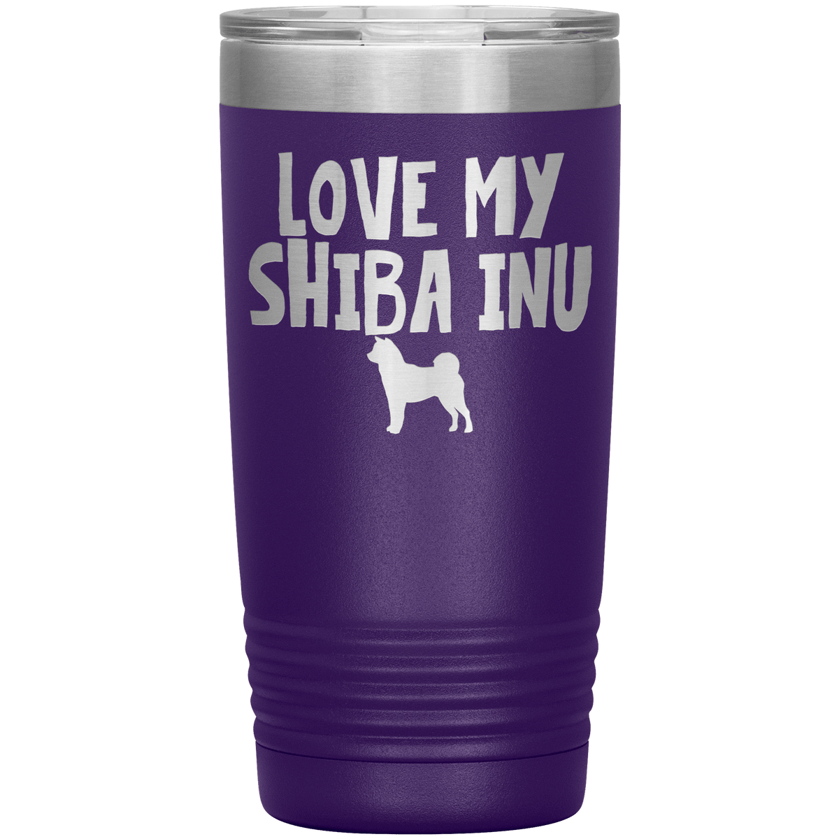 Love My Shiba Inu  20 Oz Vacuum Tumbler Tumblers Purple