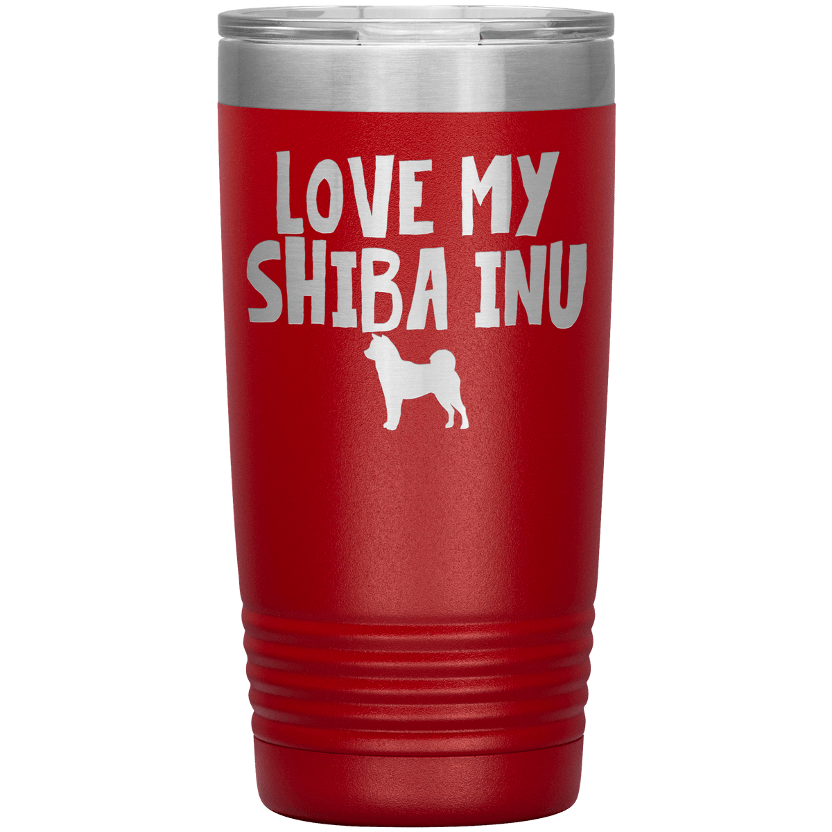 Love My Shiba Inu  20 Oz Vacuum Tumbler Tumblers Red