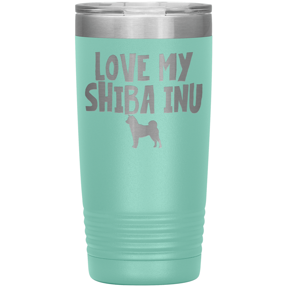 Love My Shiba Inu  20 Oz Vacuum Tumbler Tumblers Teal