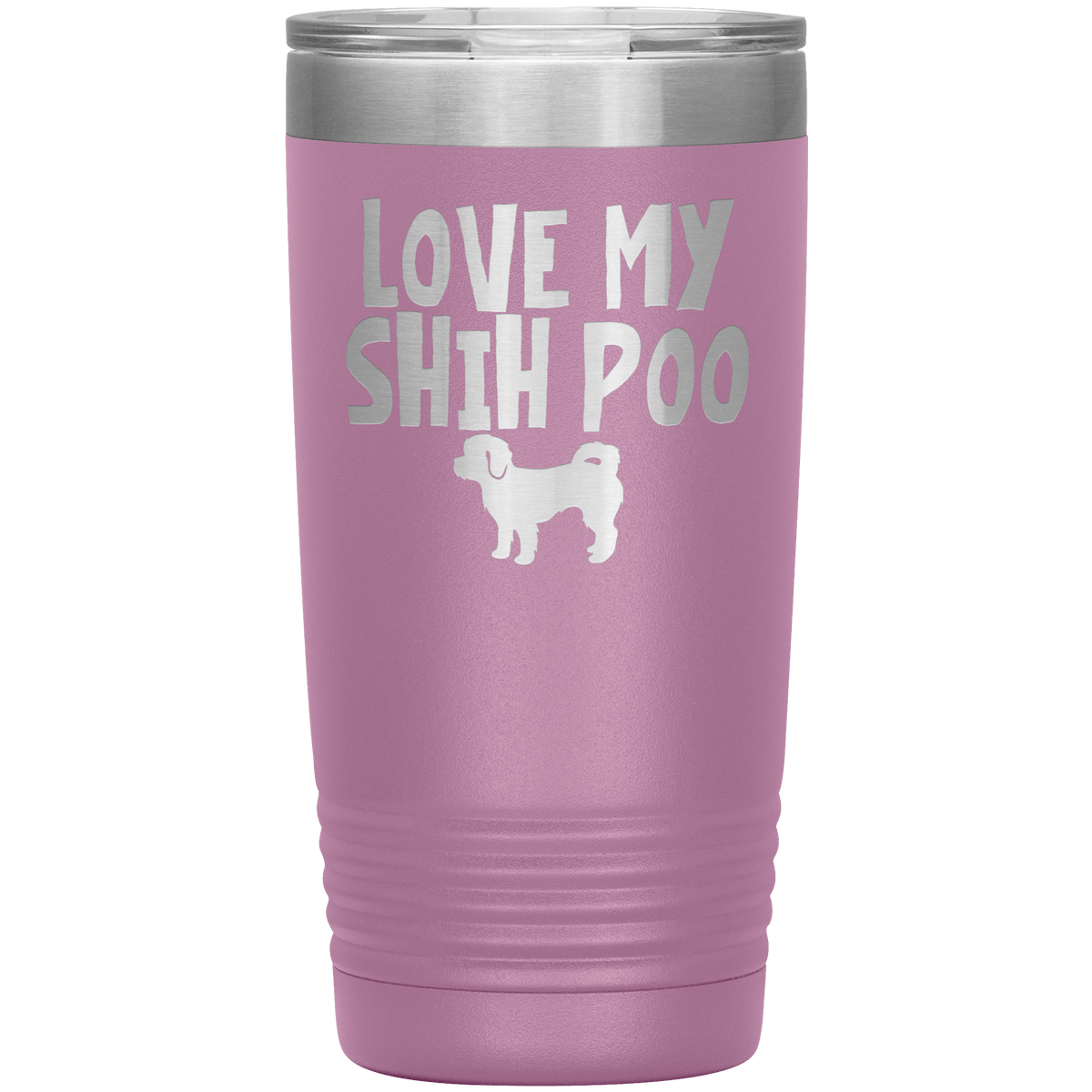 Love My Shih Poo 20 Oz Vacuum Tumbler Tumblers Light Purple