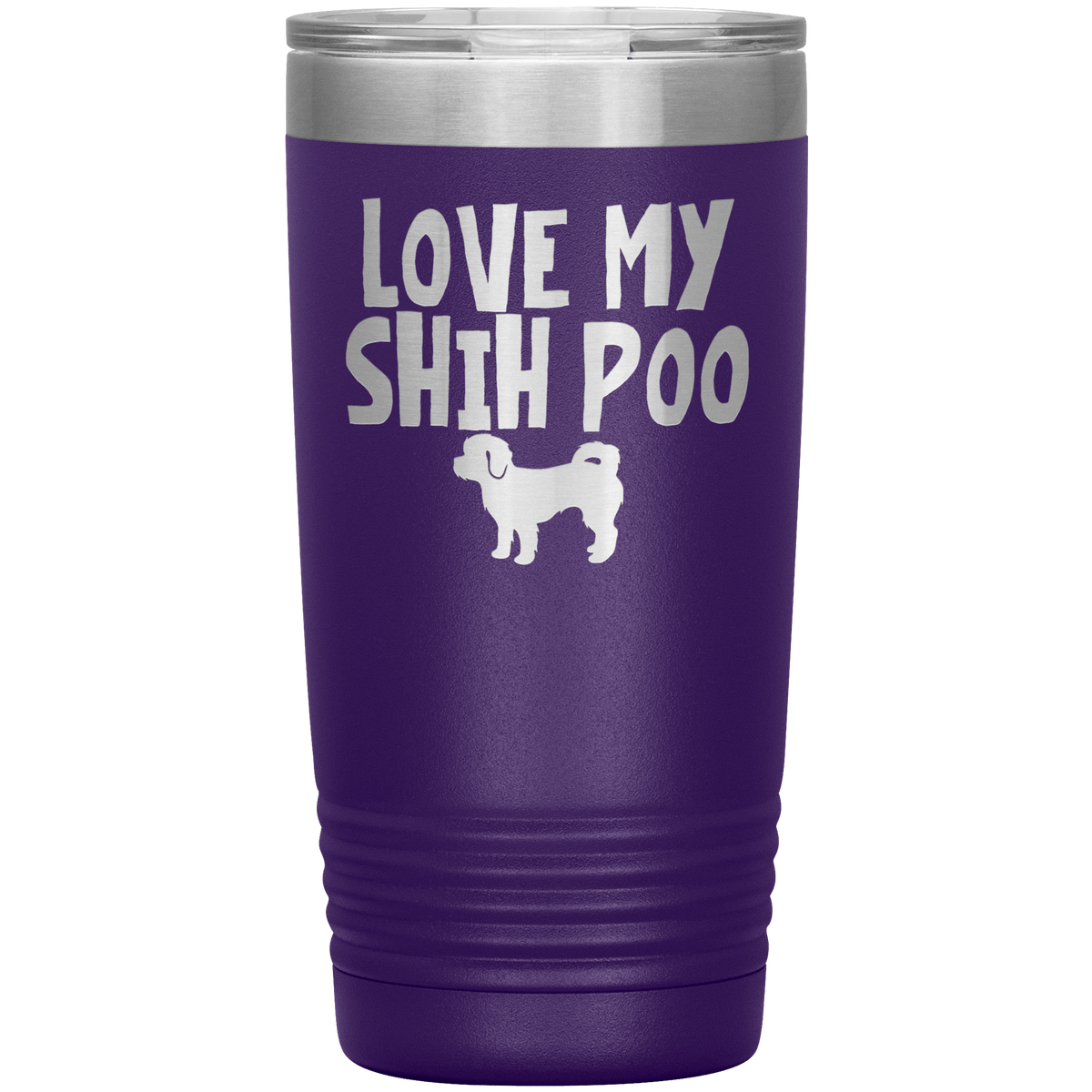 Love My Shih Poo 20 Oz Vacuum Tumbler Tumblers Purple
