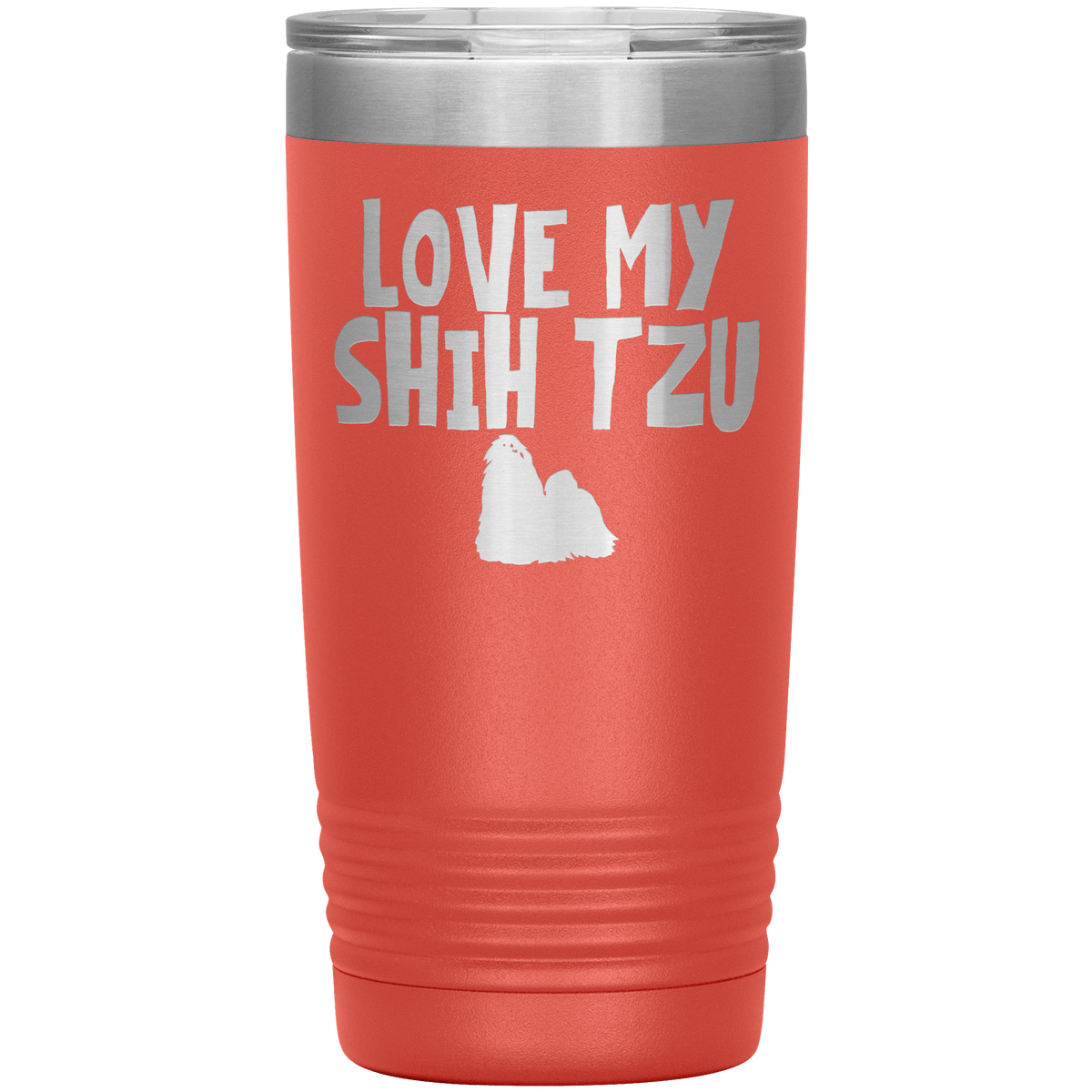 Love My Shih Tzu 20 Oz Vacuum Tumbler Tumblers Coral