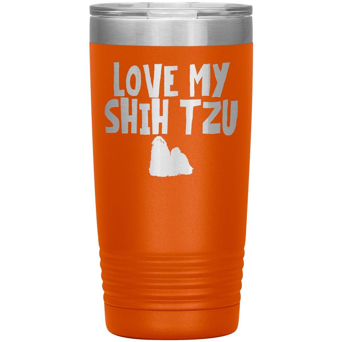 Love My Shih Tzu 20 Oz Vacuum Tumbler Tumblers Orange