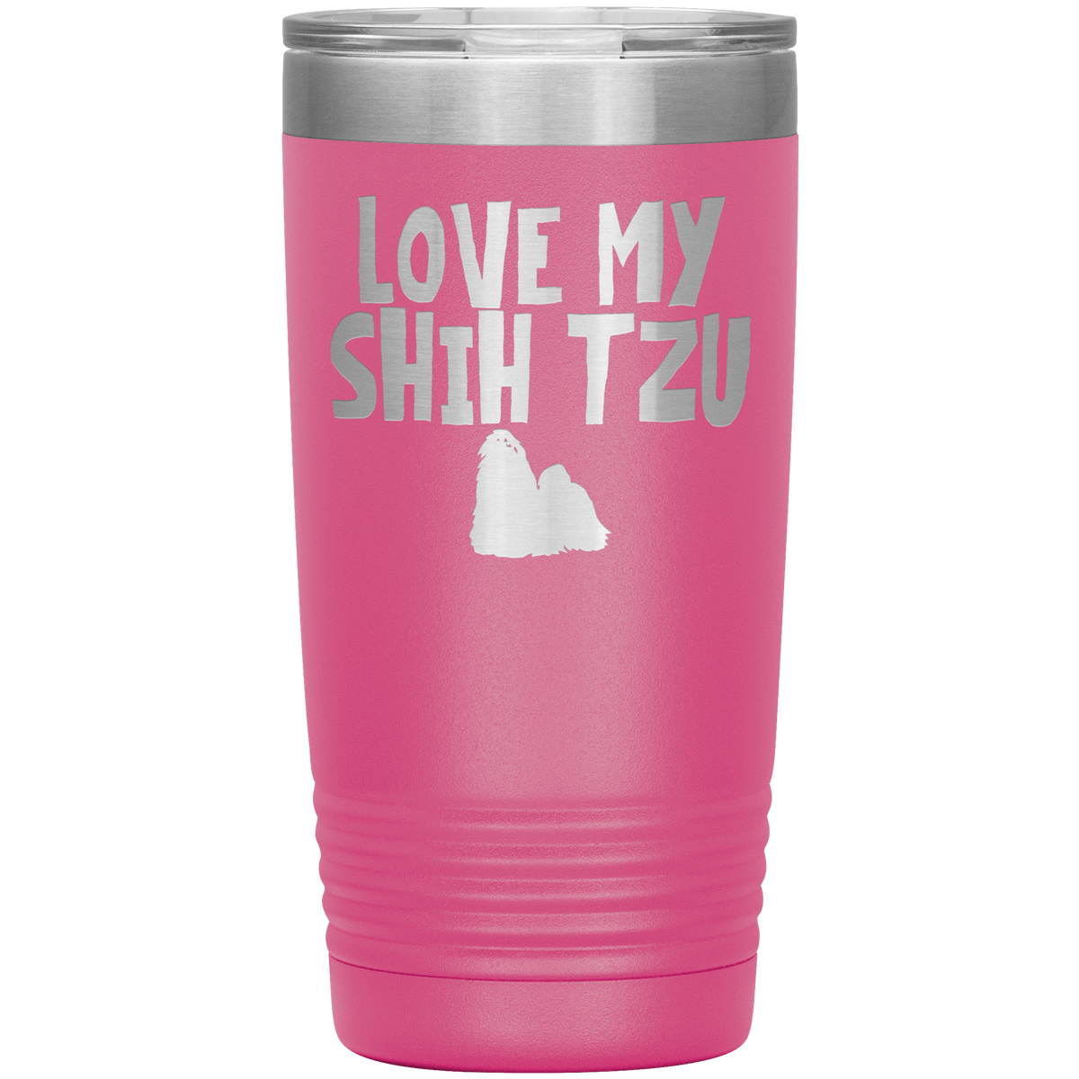 Love My Shih Tzu 20 Oz Vacuum Tumbler Tumblers Pink