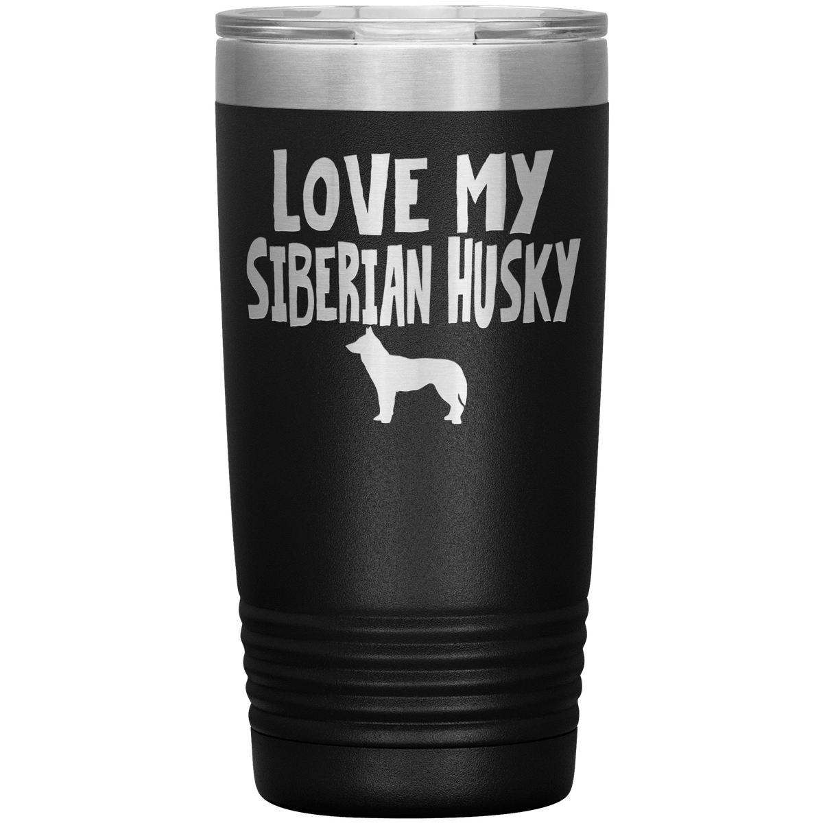 Love My Siberian Husky 20 Oz Vacuum Tumbler Tumblers Black