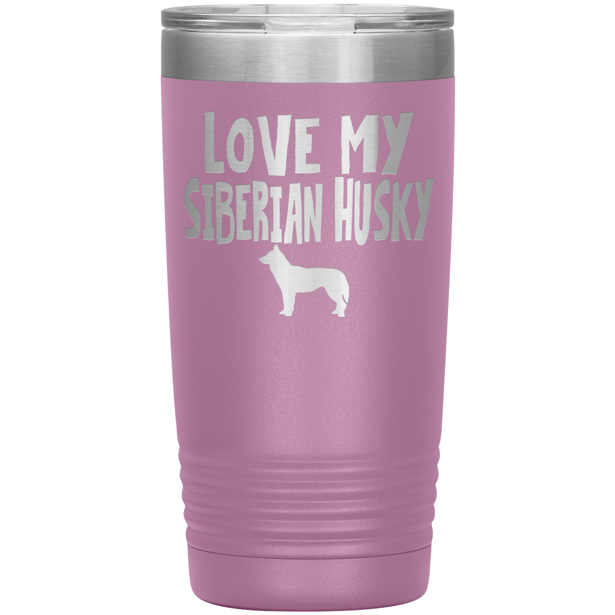 Love My Siberian Husky 20 Oz Vacuum Tumbler Tumblers Light Purple