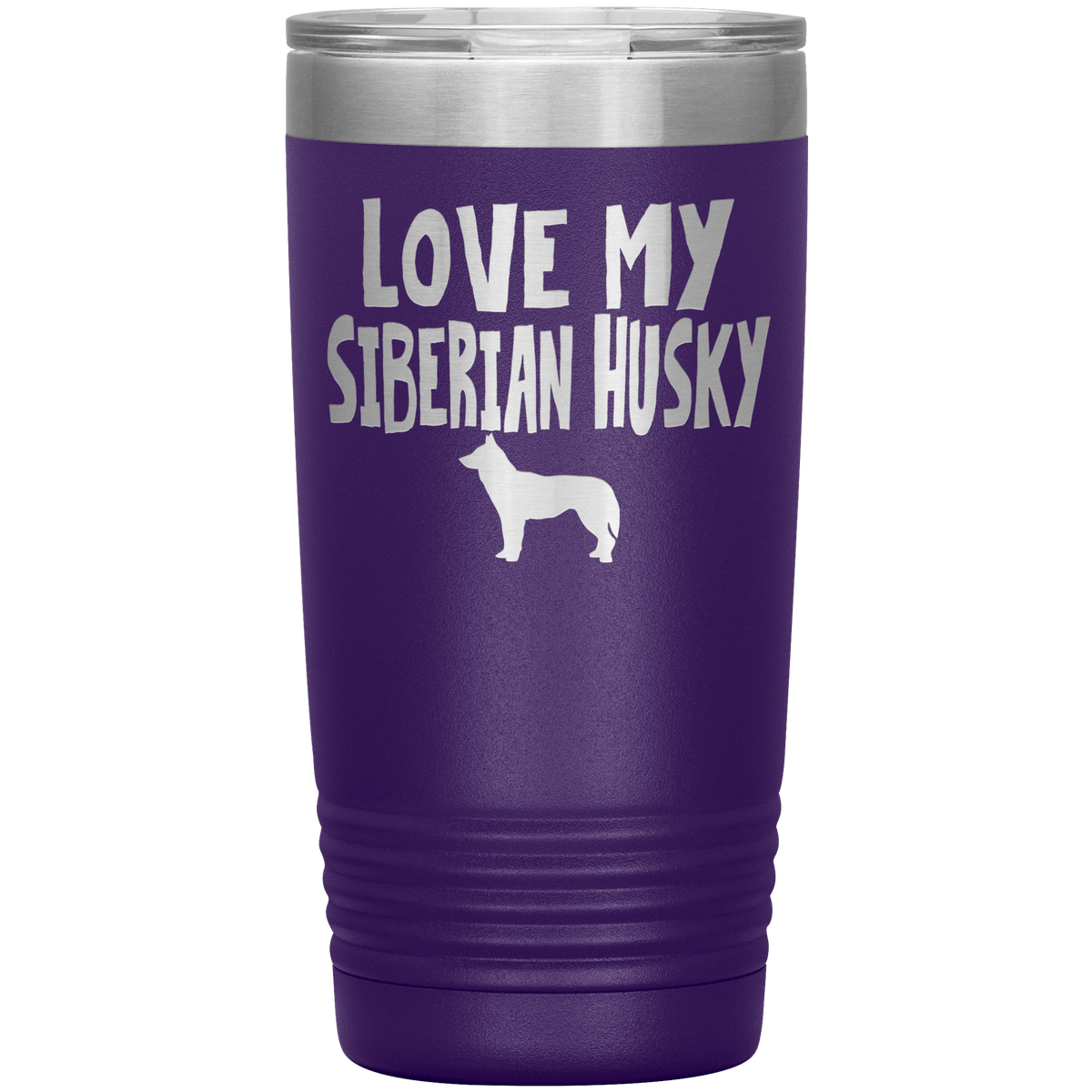 Love My Siberian Husky 20 Oz Vacuum Tumbler Tumblers Purple