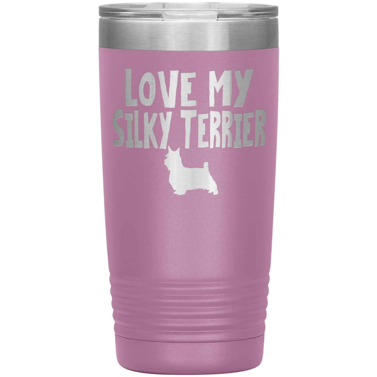 Love My Silky Terrier 20 Oz Vacuum Tumbler Tumblers Light Purple