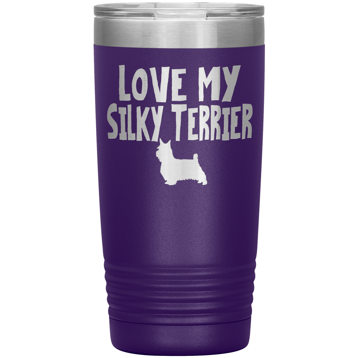 Love My Silky Terrier 20 Oz Vacuum Tumbler Tumblers Purple