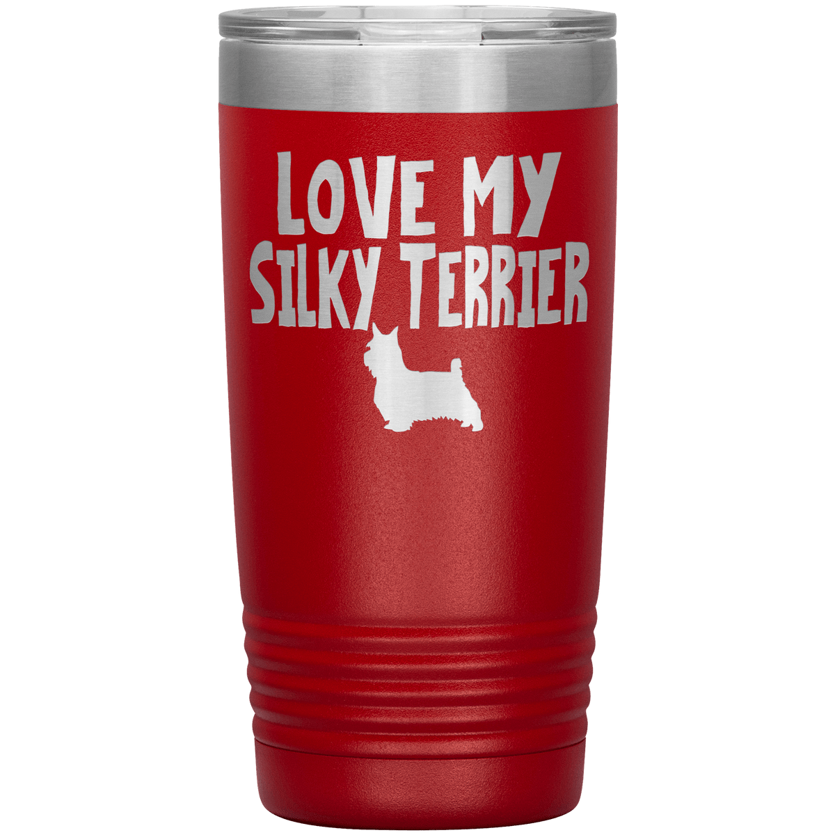 Love My Silky Terrier 20 Oz Vacuum Tumbler Tumblers Red