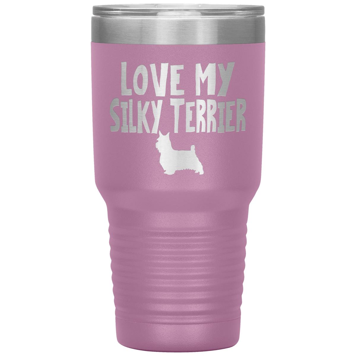 Love My Silky Terrier 30 Oz Vacuum Tumbler Tumblers Light Purple