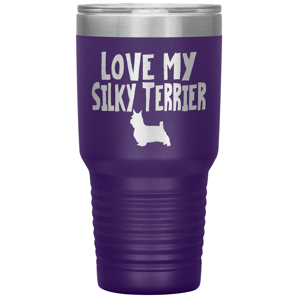 Love My Silky Terrier 30 Oz Vacuum Tumbler Tumblers Purple