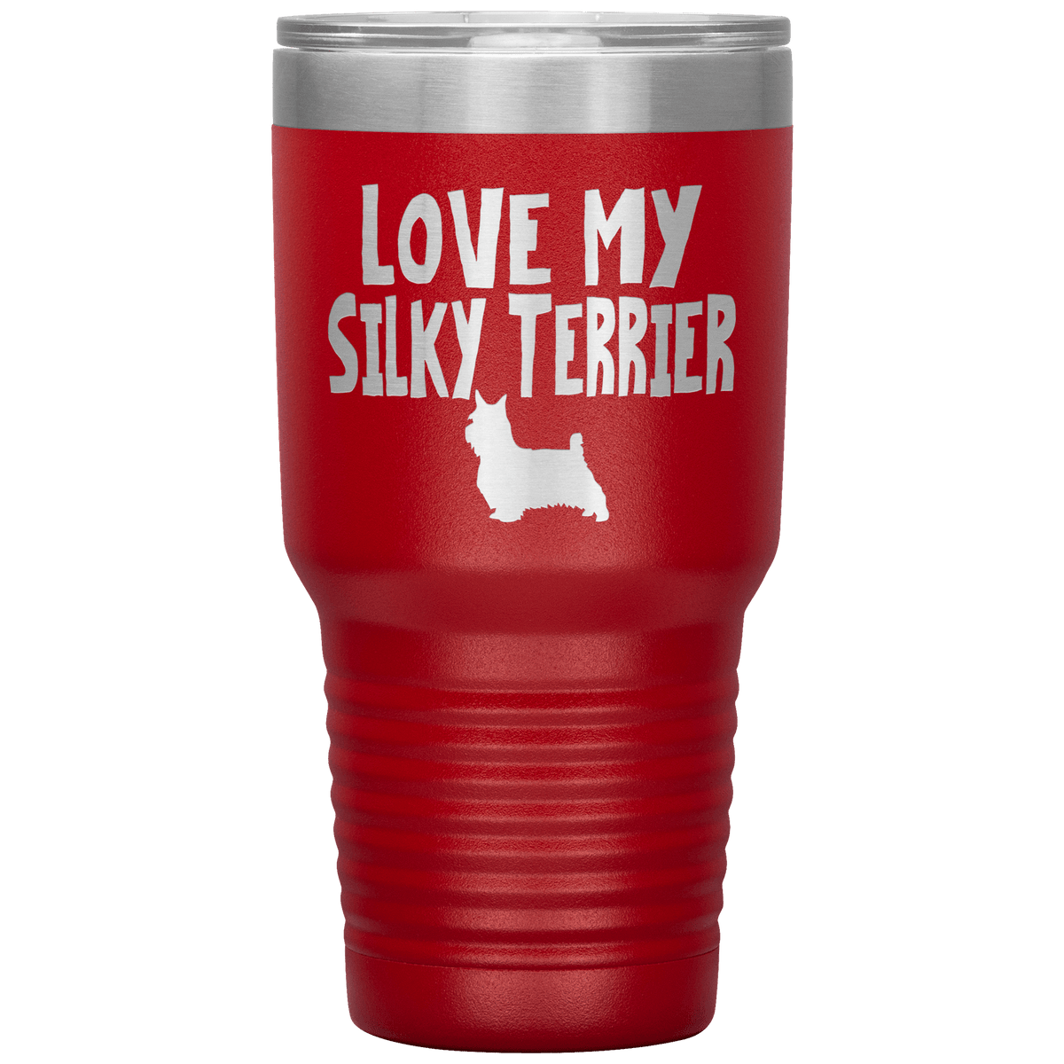 Love My Silky Terrier 30 Oz Vacuum Tumbler Tumblers Red