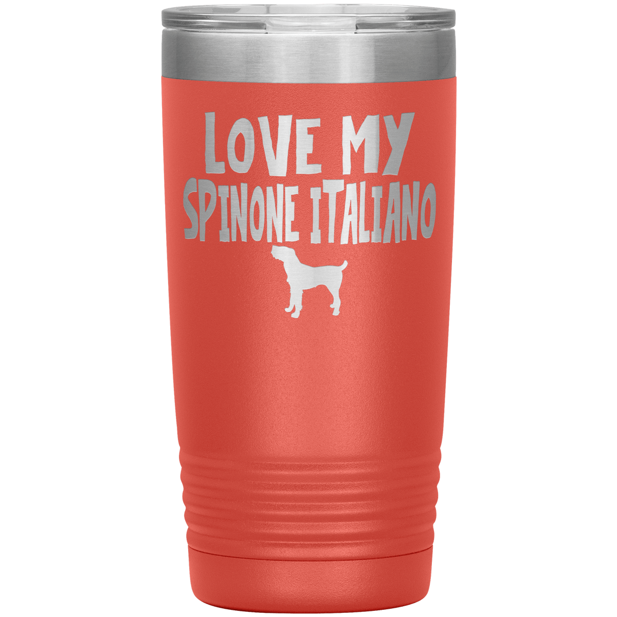 Love My Spinone Italiano 20 Oz Vacuum Tumbler Tumblers Coral