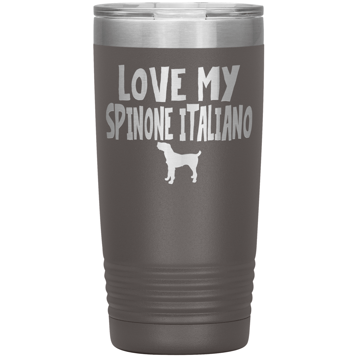Love My Spinone Italiano 20 Oz Vacuum Tumbler Tumblers Pewter