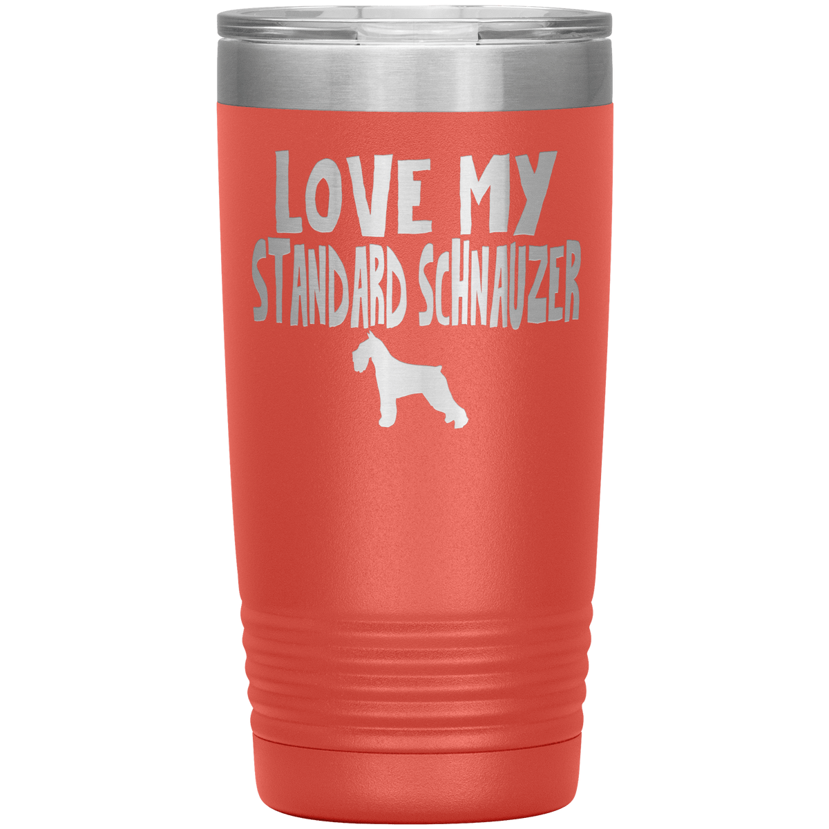 Love My Standard Schnauzer 20 Oz Vacuum Tumbler Tumblers Coral