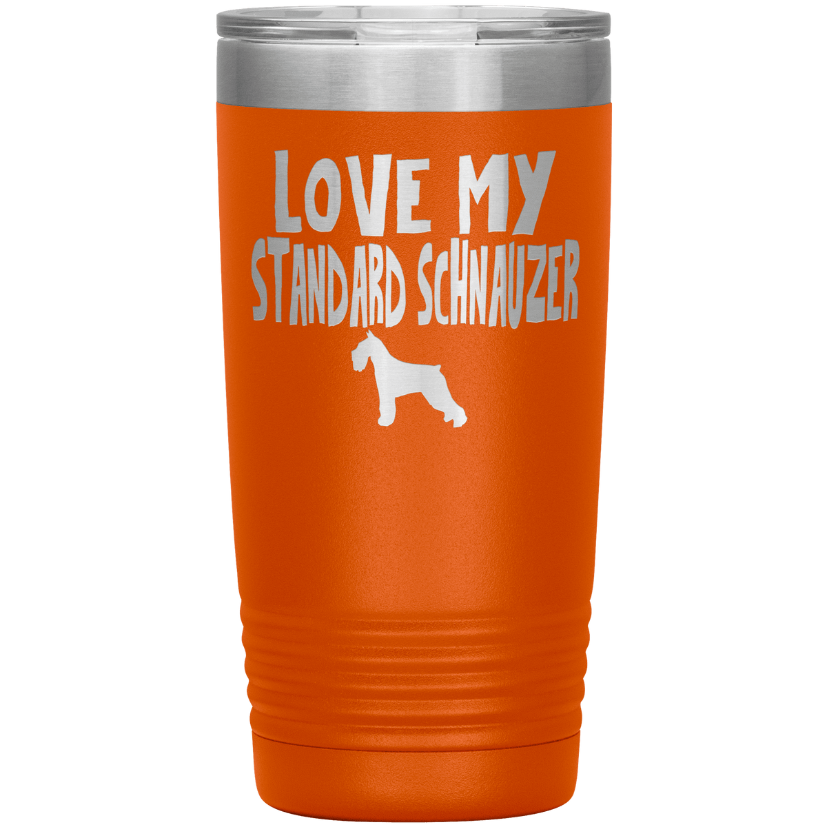 Love My Standard Schnauzer 20 Oz Vacuum Tumbler Tumblers Orange