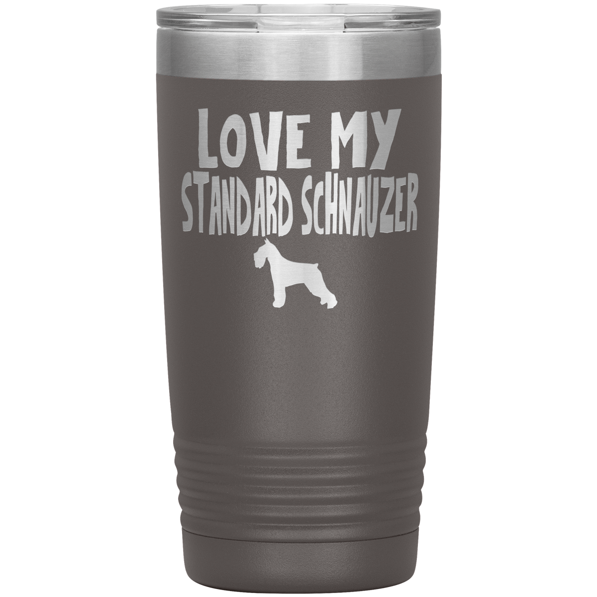Love My Standard Schnauzer 20 Oz Vacuum Tumbler Tumblers Pewter