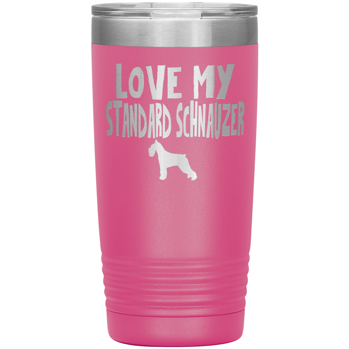 Love My Standard Schnauzer 20 Oz Vacuum Tumbler Tumblers Pink