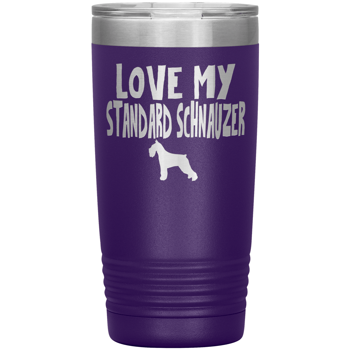 Love My Standard Schnauzer 20 Oz Vacuum Tumbler Tumblers Purple