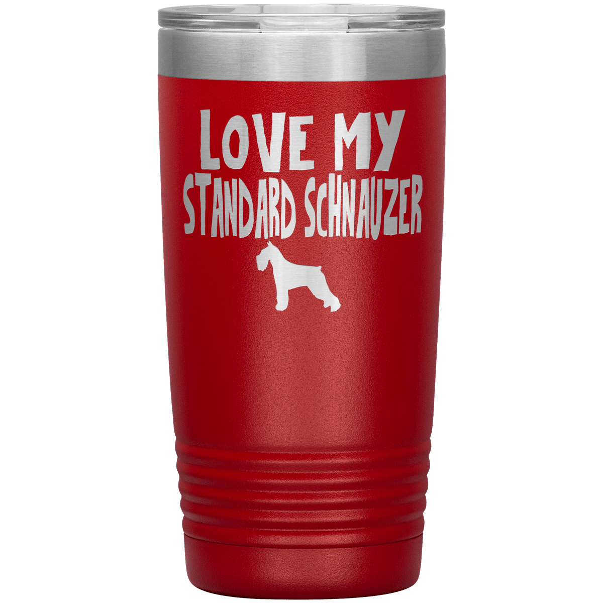 Love My Standard Schnauzer 20 Oz Vacuum Tumbler Tumblers Red