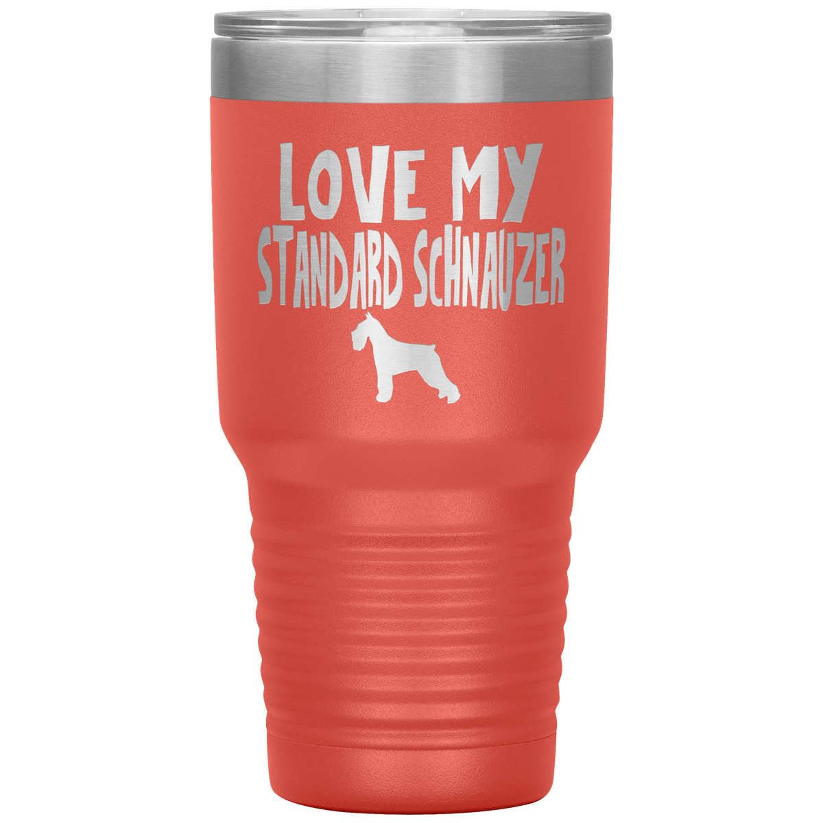Love My Standard Schnauzer 30 Oz Vacuum Tumbler Tumblers Coral