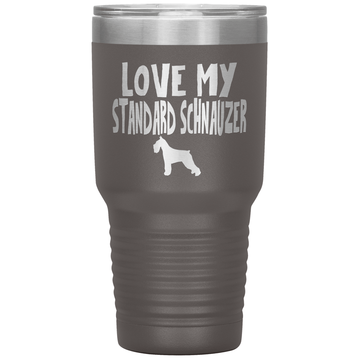 Love My Standard Schnauzer 30 Oz Vacuum Tumbler Tumblers Pewter